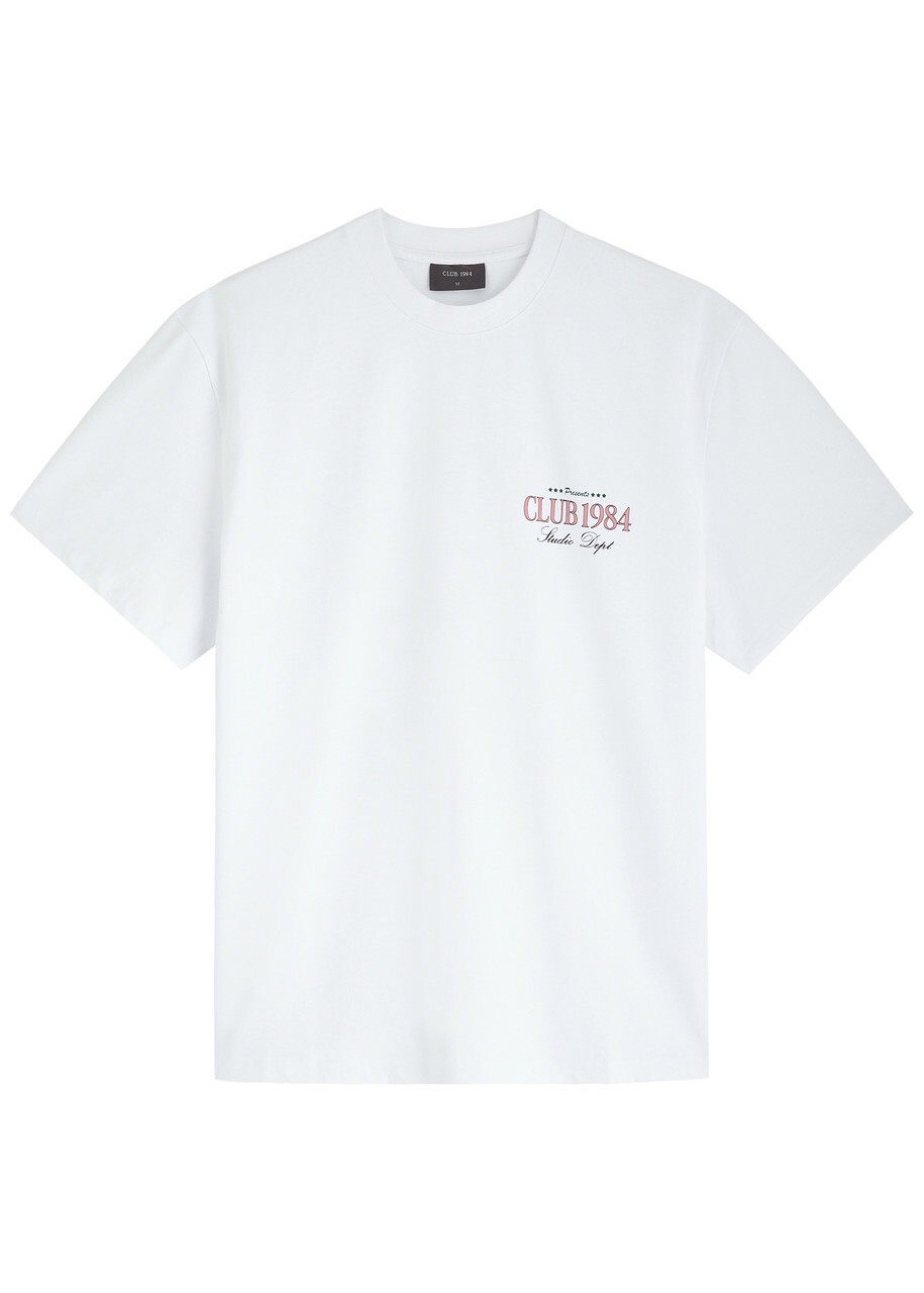 Club 1984 Palm Drive Printed Cotton T-shirt White