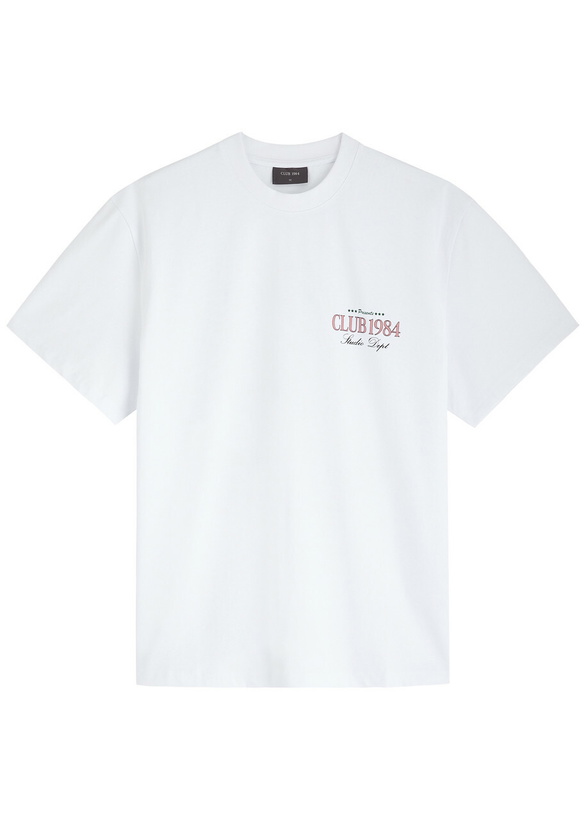 Photo: Club 1984 Palm Drive Printed Cotton T-shirt White