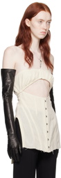 Elena Velez Off-White Cutout Camisole