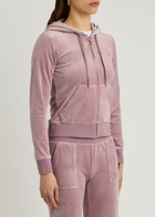 Juicy Couture Robertson Hooded Velour Sweatshirt Light Pink