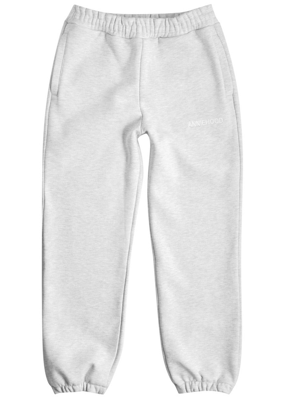Photo: Annie Hood Logo Cotton Sweatpants Grey