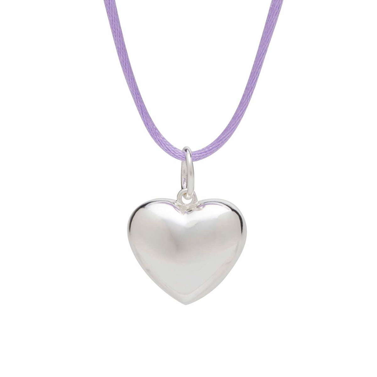 Anni Lu Women's Silver Heart On A String Necklace in Purple 