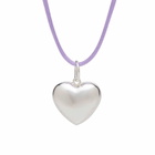 Anni Lu Women's Silver Heart On A String Necklace in Purple 