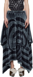 Masha Popova Blue Handkerchief Tracksuit Plush Maxi Skirt