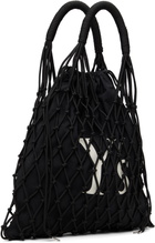 Y's Black Polyester Cord Logo Knit Tote