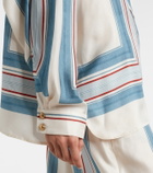 Zimmermann Striped scarf-detail silk shirt