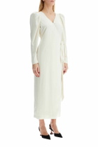 ROTATE wrap midi dress with a wrap White