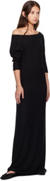 LESET Black Lauren Off Shoulder Maxi Dress