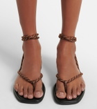 Veronica Beard Carmina leather-trimmed thong sandals