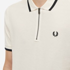Fred Perry Authentic Men's Half Zip Polo Shirt in Ecru