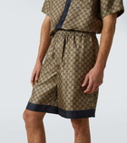 Gucci GG printed silk twill shorts