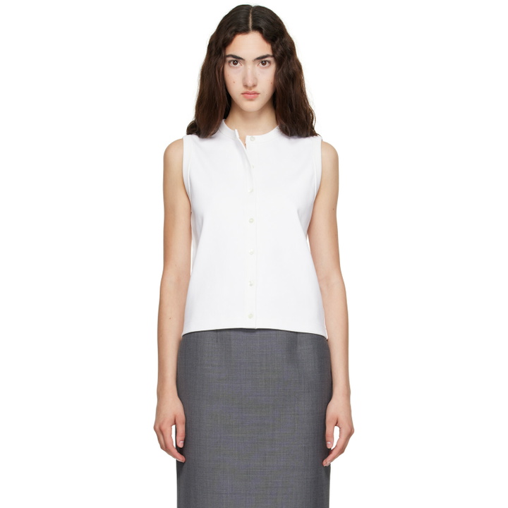 Photo: FLORE FLORE White Poppy Sleeveless Cardigan
