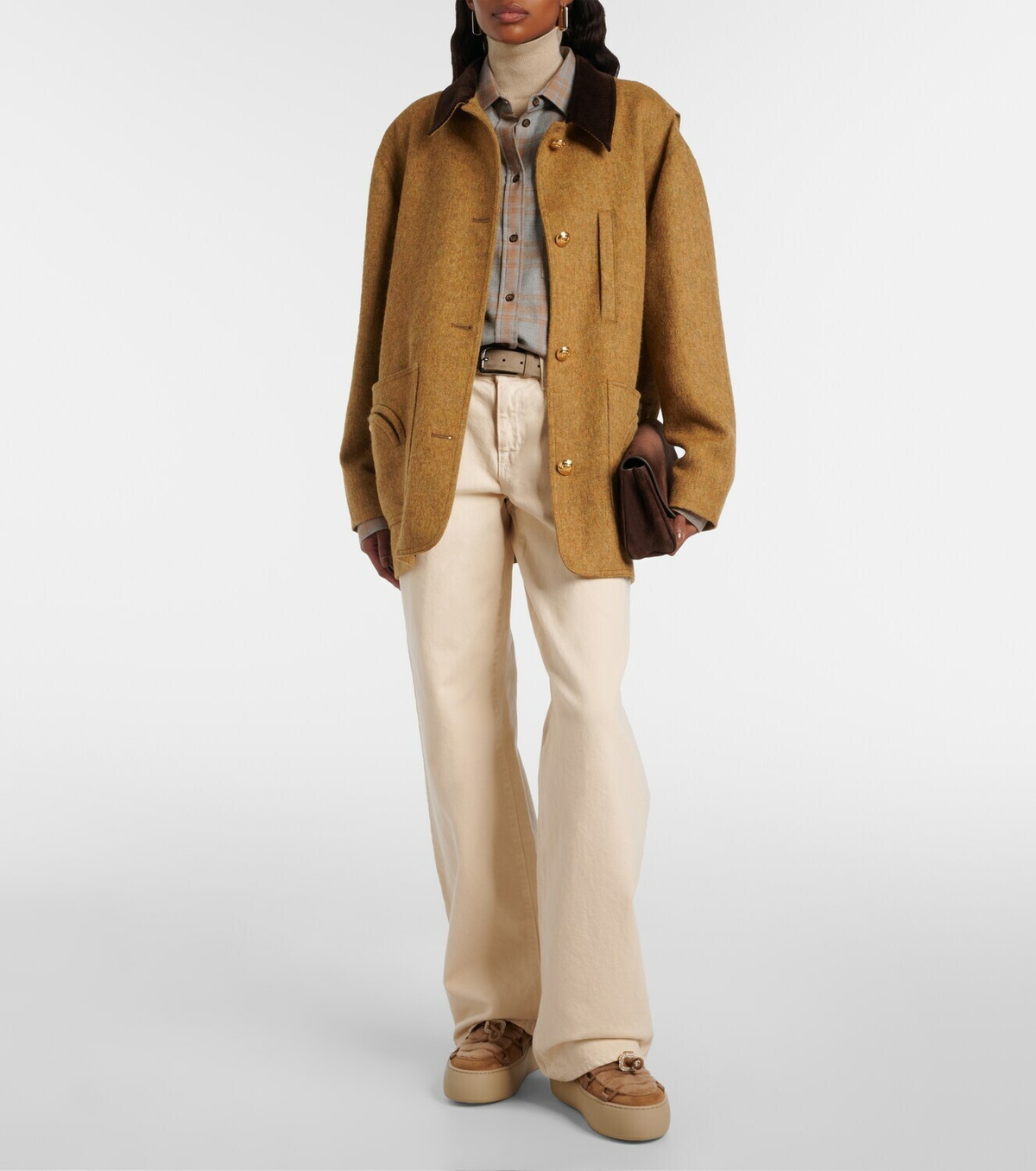 Roger Vivier Viv' Up embellished shearling and suede sneakers