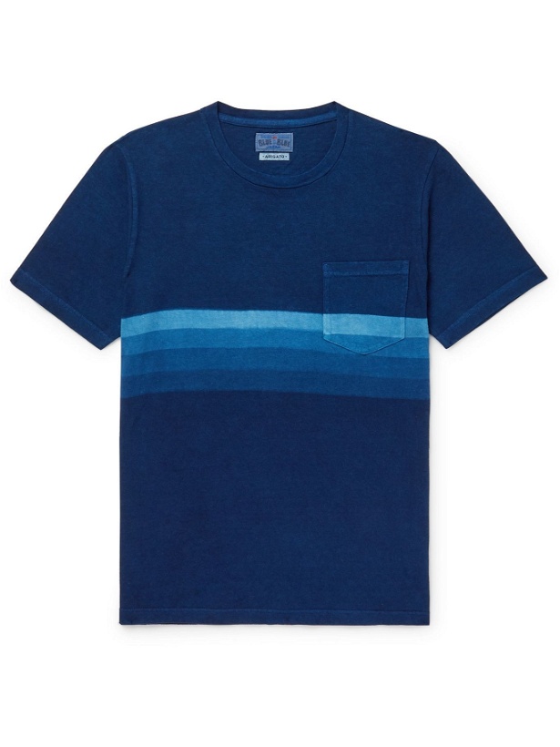 Photo: Blue Blue Japan - Indigo-Dyed Slub Cotton-Jersey T-Shirt - Blue