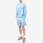 Sporty & Rich Serif Logo Tie Dye Crew Sweat in Hydrangea/White