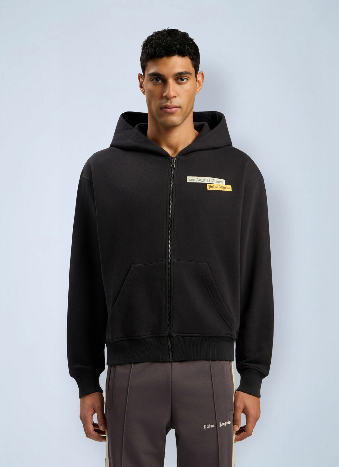 Palm Angels PaxLaTimes News Zip Hooded Sweatshirt