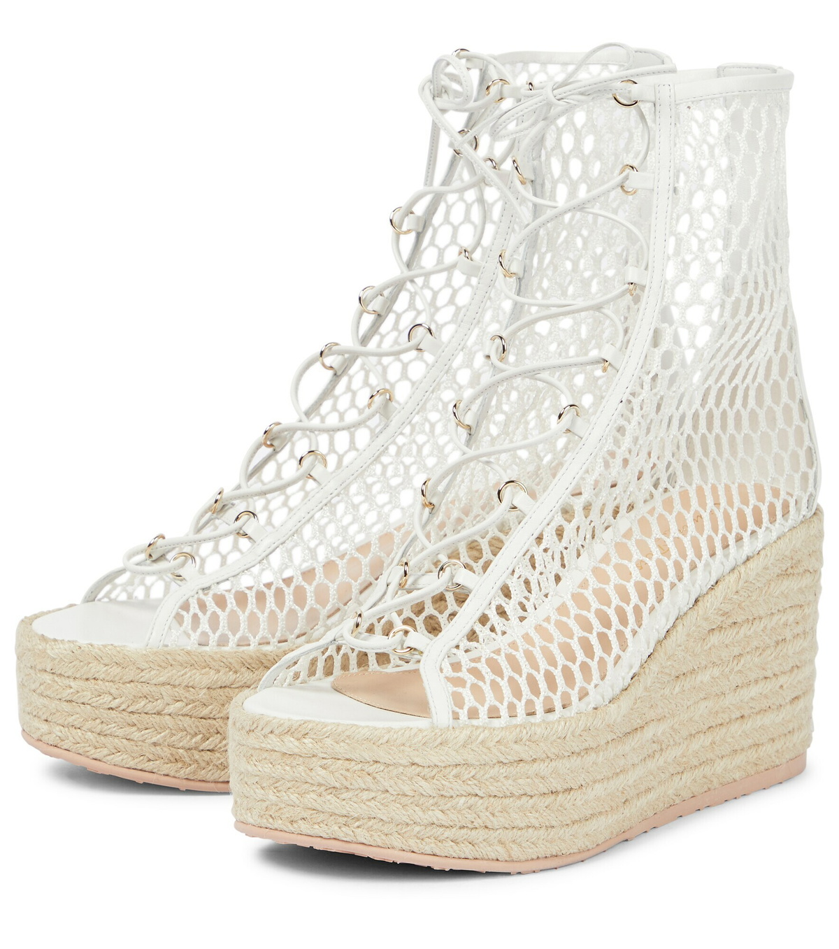 Gianvito Rossi - Helena 45 crochet espadrille wedges