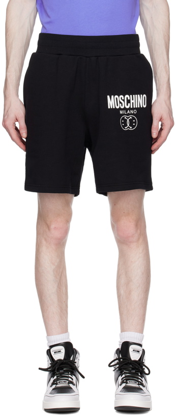 Photo: Moschino Black Double Smiley Shorts
