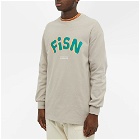 FiSN Men's Long Sleeve Logo T-Shirt in Beige