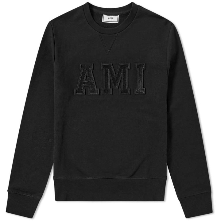 Photo: AMI Collegiate Patch Logo Crew Sweat Black