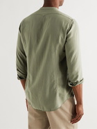 Massimo Alba - Kos Grandad-Collar Twill Shirt - Green