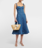 Oscar de la Renta Tulip Small raffia tote bag
