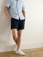 Mr P. - Straight-Leg Cotton-Terry Drawstring Shorts - Blue