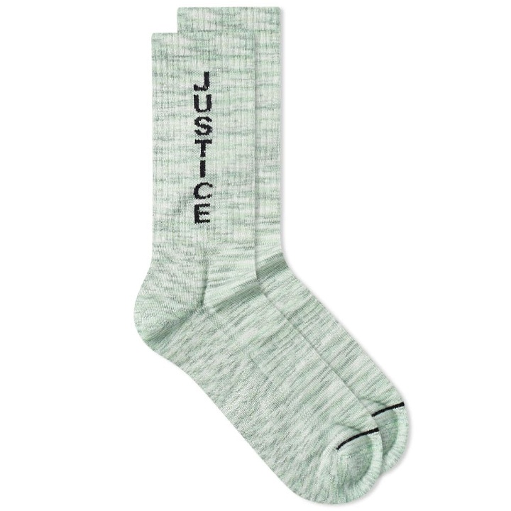 Photo: Aries Men's Truth & Justice Space Dyed Sock in Aqua
