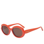 Loewe Eyewear Women's Loewe Slim Sunglasses in Shiny Orange/Brown 