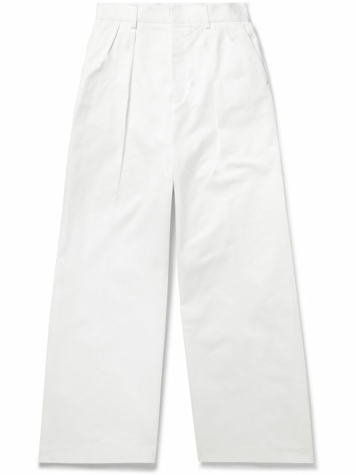 LOEWE - Straight-Leg Pleated Jeans - White