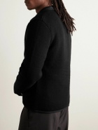 James Perse - Suede-Trimmed Cashmere Car Coat - Black