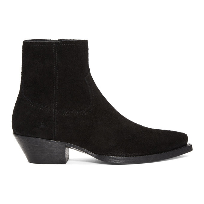 Photo: Saint Laurent Black Suede Lukas Boots