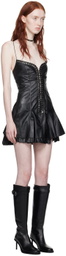 Ludovic de Saint Sernin Black Cleavage Leather Minidress