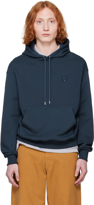 Photo: Maison Kitsuné Navy Bold Fox Head Patch Comfort Hoodie