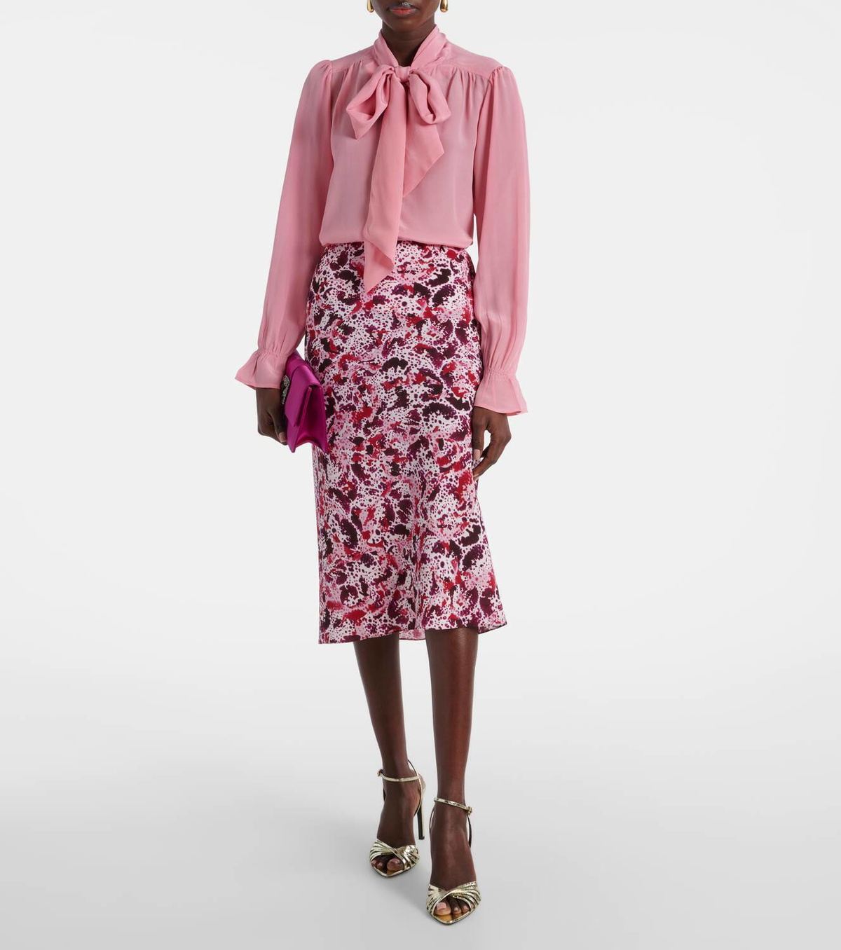 Rixo Wilhelmina tie-neck silk blouse