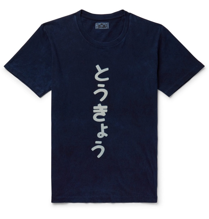 Photo: Blue Blue Japan - Bassen-Dyed Cotton-Jersey T-Shirt - Blue