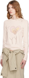 OPEN YY Off-White Beaded 'I LOVE YY' T-shirt