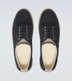 Brunello Cucinelli Leather-trimmed suede sneakers