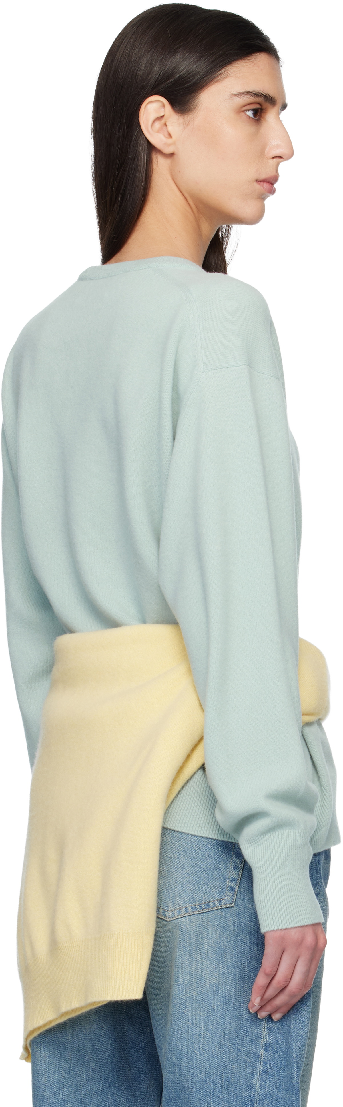 ssstein Blue Extra Fine Wool Knit Sweater
