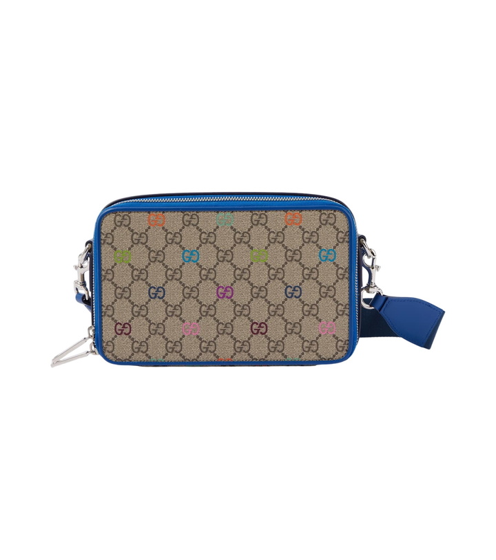 Photo: Gucci GG Canvas leather-trimmed shoulder bag