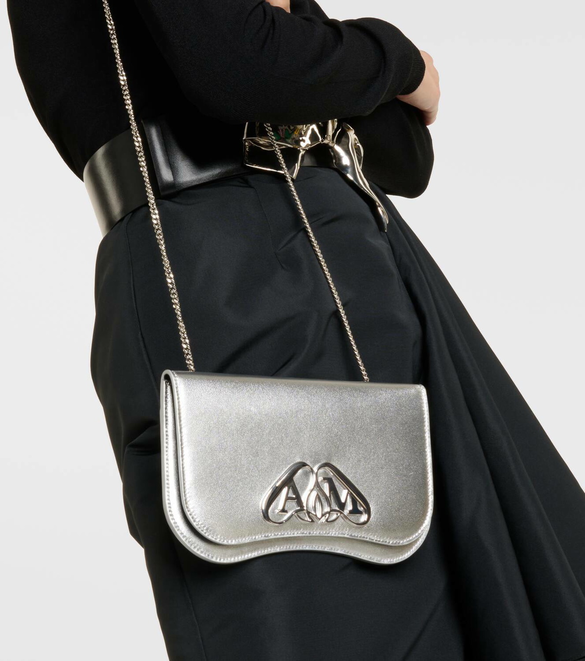 Alexander McQueen ポーチ Alexander McQueen Seal Mini leather phone pouch Alexander