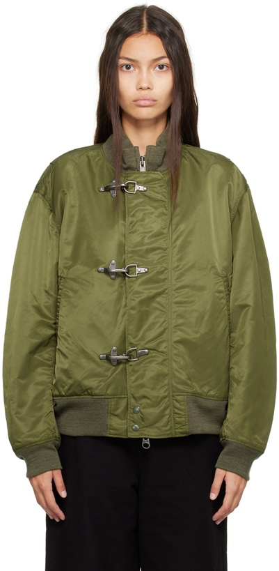 Photo: Engineered Garments Green Deck Bomber Jacket