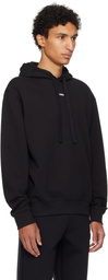 Hugo Black Cotton-Terry Relaxed-Fit Hoodie