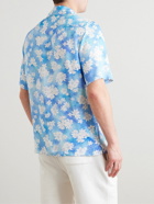 Onia - Vacation Camp-Collar Floral-Print Crepe Shirt - Blue