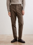 Slowear - Straight-Leg Stretch-Cotton Gabardine Trousers - Brown