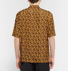 Fendi - Logo-Print Woven Shirt - Dark brown