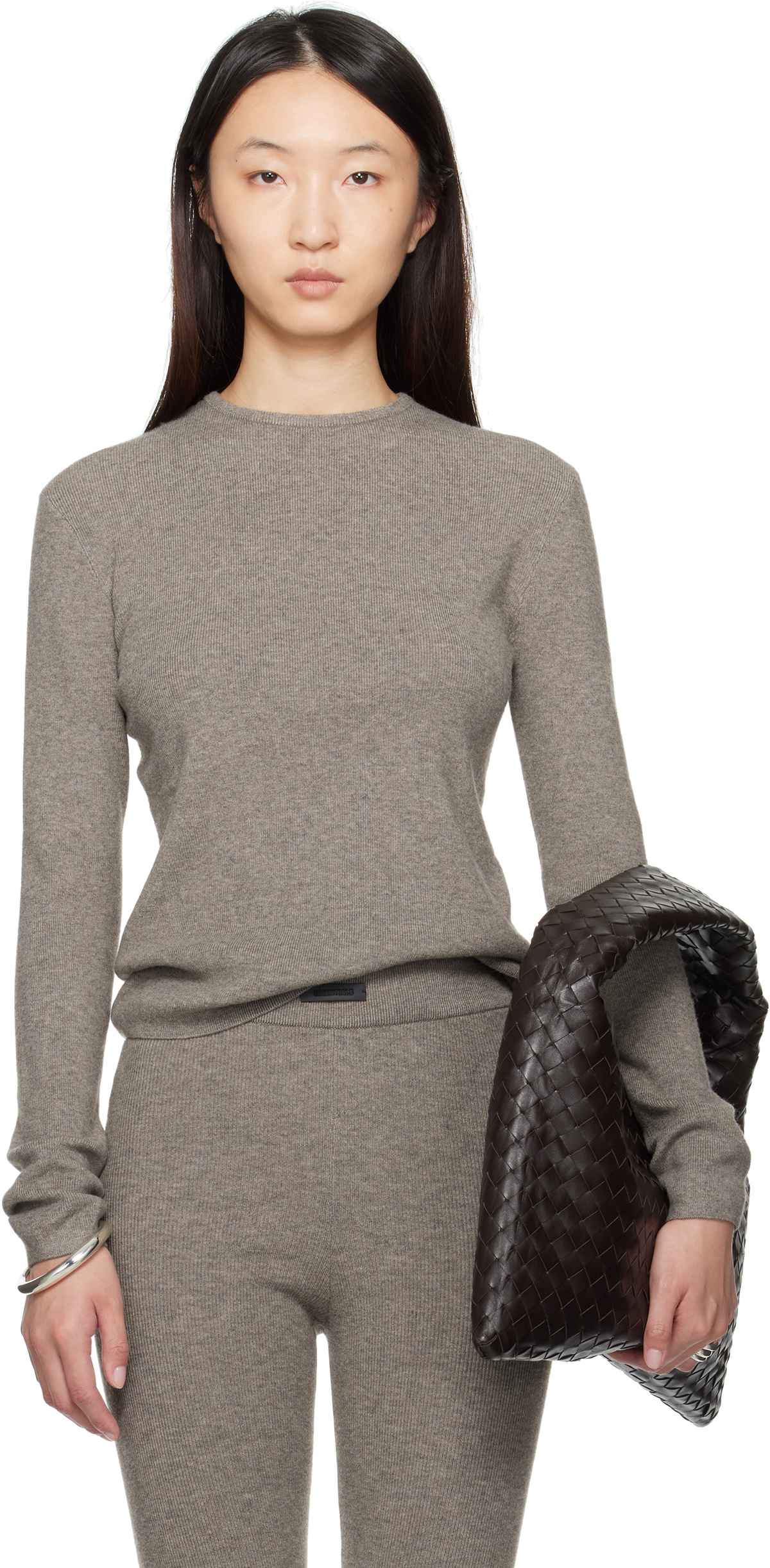 Fear of God ESSENTIALS Brown Soft Rib Long Sleeve T-shirt