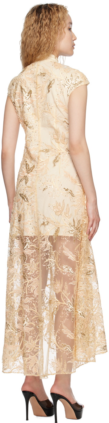 KIM SHUI SSENSE Exclusive Beige Qi Pao Maxi Dress