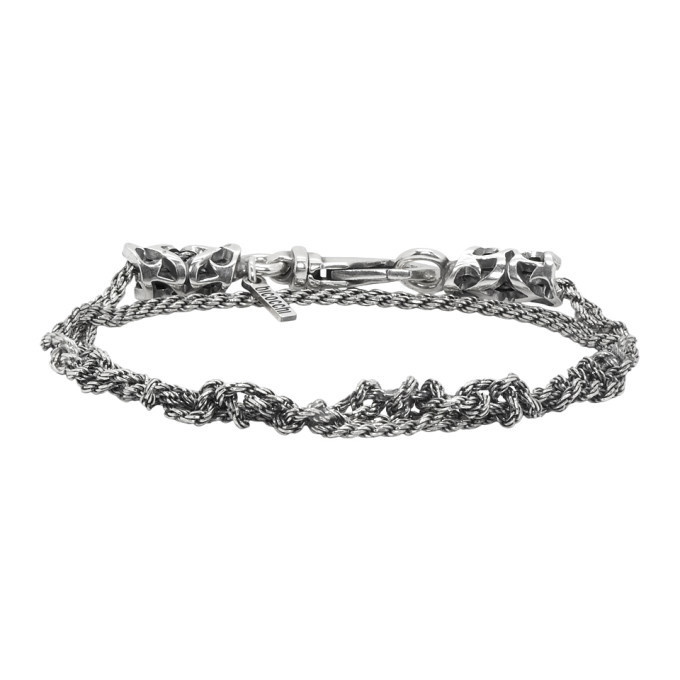 Photo: Emanuele Bicocchi Silver Double Wrap Crochet Chain Bracelet