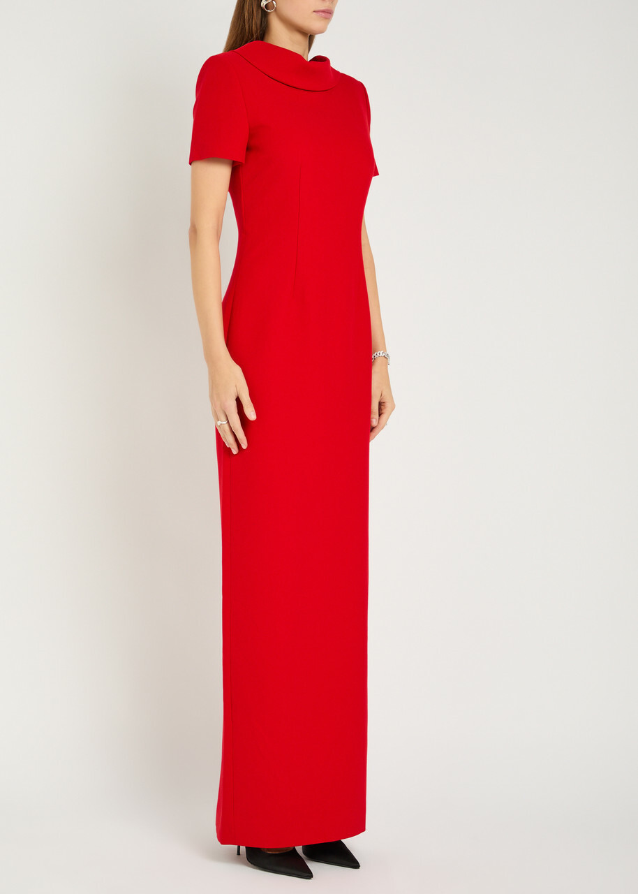Roland Mouret Crepe Maxi Dress Red